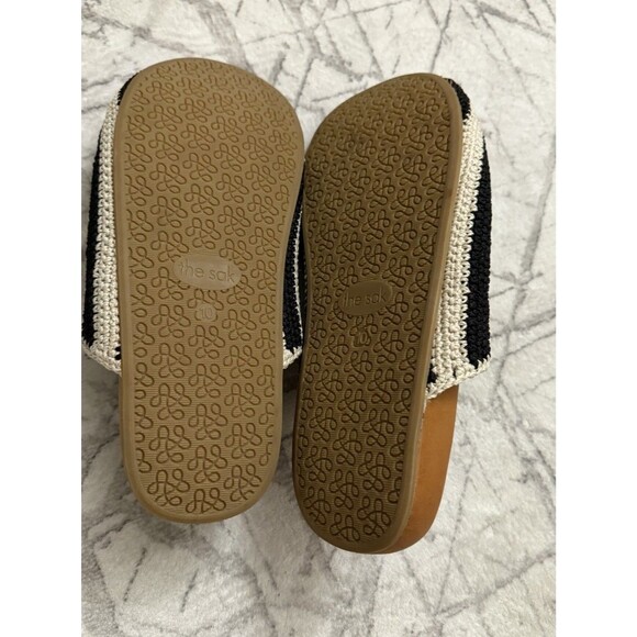 The Sak Bolinas Crochet Clogs 10 Slip On Flats Black White Rubber Sole NWOT - Picture 5 of 6